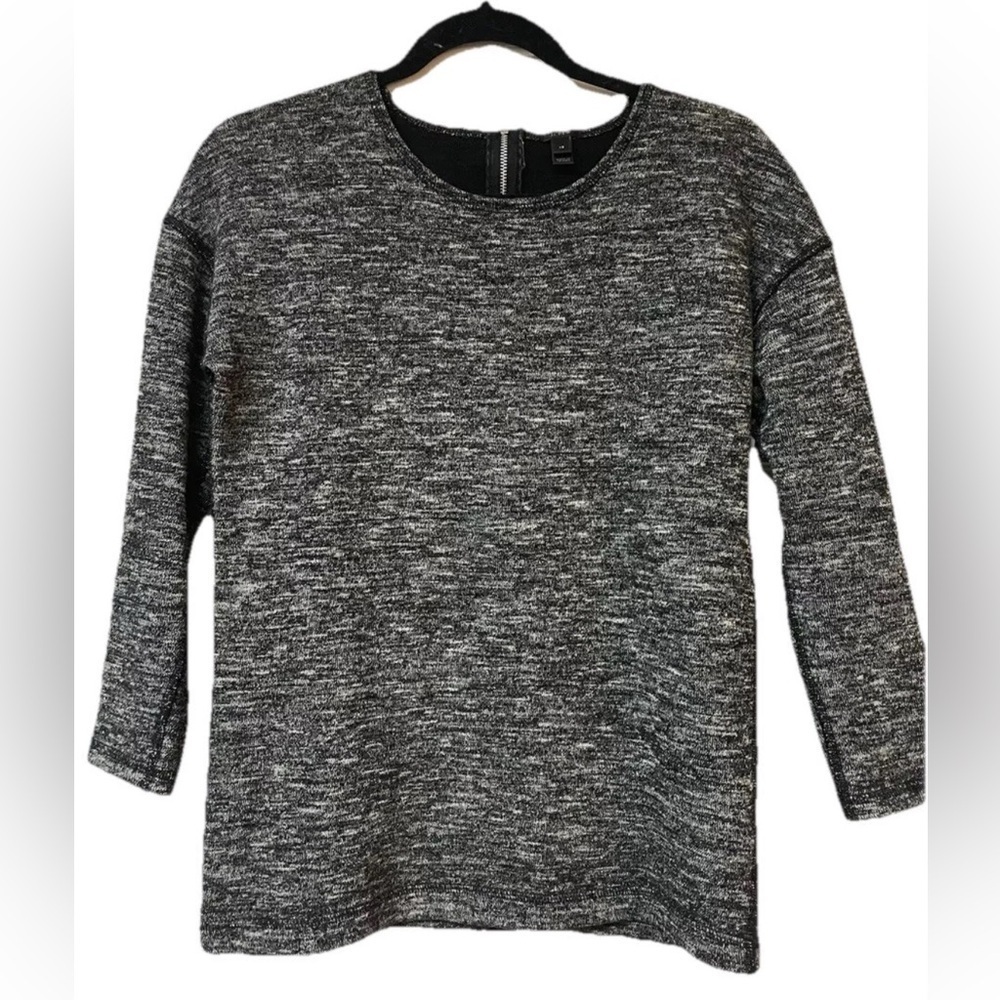 NWOT J.Crew Black & White Tweed Wool Blend Pullover Sweater Small⁠ wool, preppy